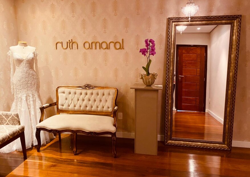 Ruth Amaral - Noiva e Festa: grife mineira de casa nova para receber suas clientes com todo conforto e sofisticação