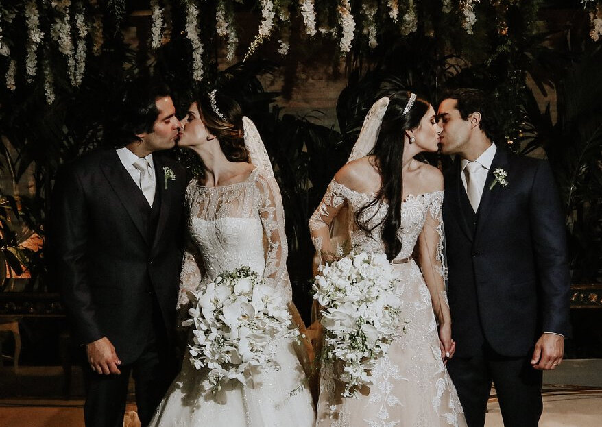 Casamento duplo clássico de Fernanda &amp; Luciano e Marcela &amp; Marcelo: um dia dos sonhos de duas irmãs inseparáveis, até na hora de casar!